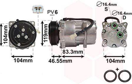 Compressor de aparelho de ar condicionado VAN Wezel 0900K161 preço, a partir de 234,35 USD